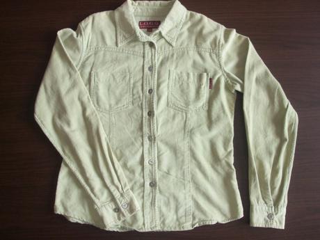 Zelenkavá košeľa z pracieho kordu, 158