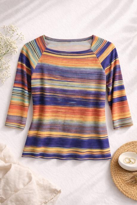 Dámske pruhované tričko, m
