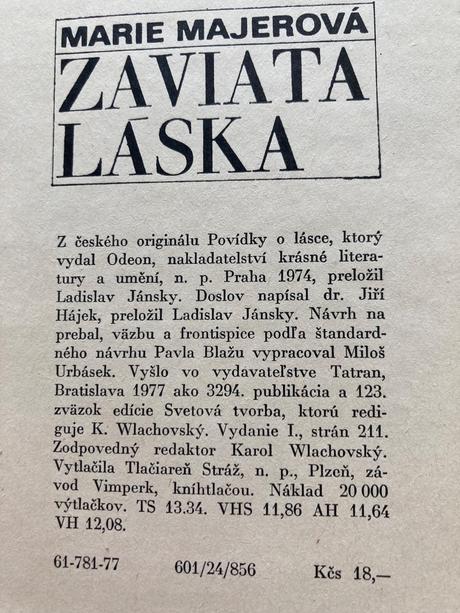 Zaviata láska majerová marie (1977), 