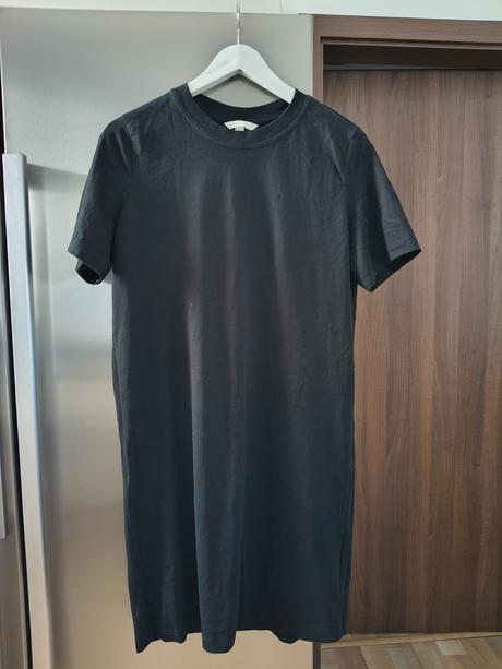 H&m voľné tričkové midi šaty m-l, h&m,m