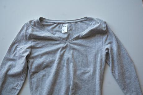 Svetlosivé elastické tričko s 3/4 rukávom zn.onko, xs