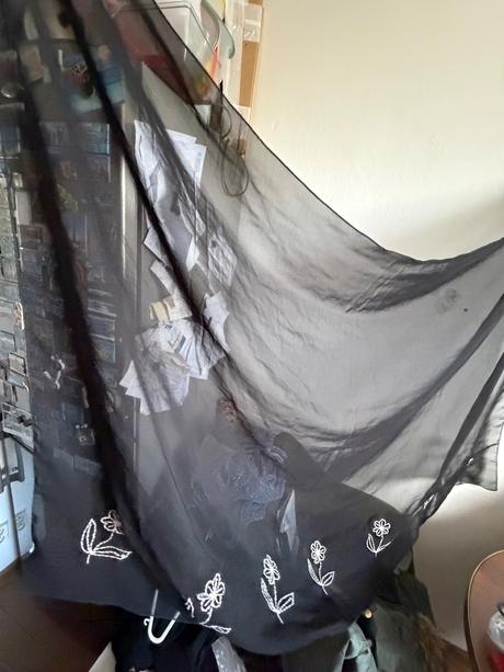 Zara pled sarong pareo na plaz cierne vysivane s b, zara