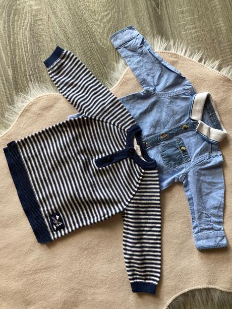 Košeľové body a svetrík 68, h&m,68