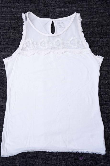 Bavlnené tričko s krajkou, veľ.38/40, esmara,38