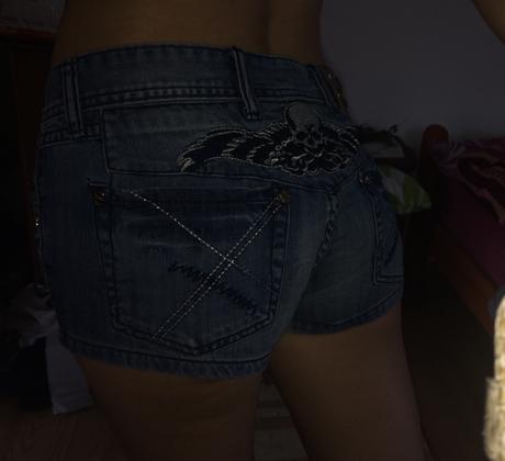 Rifľove kraťasy s lebkou, s