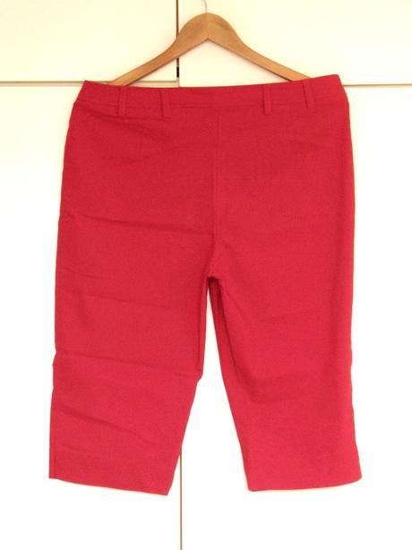 Červené nohavice pod kolená, l