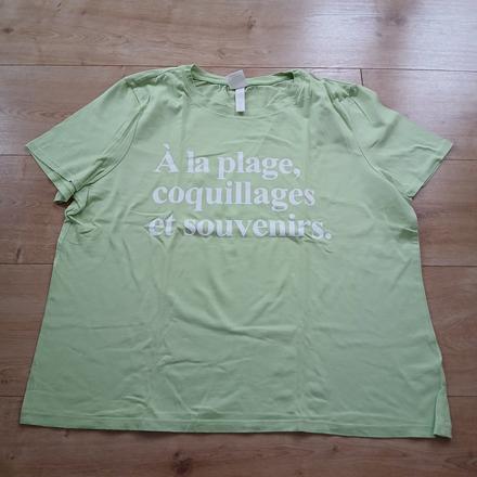 Bledozelené dámske tričko s nápisom h&m, h&m,l