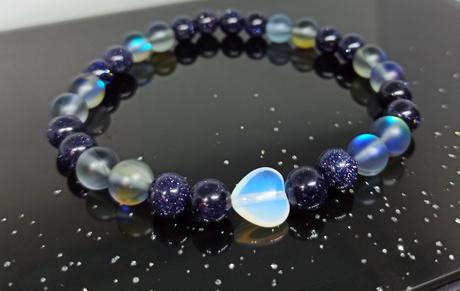 Náramok aventurin modrý -nočna obloha, 