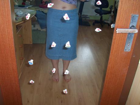 Krátka rifľová sukňa, m