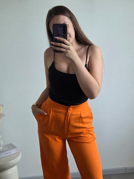 Oranžové nohavice s/m, s