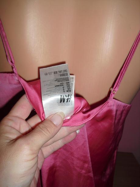 Romanticka satenova ruzova kosielka, h&m,m