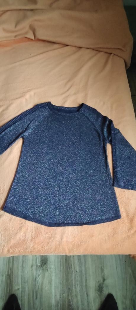 Tmavomodrý-strieborný pulóver, l