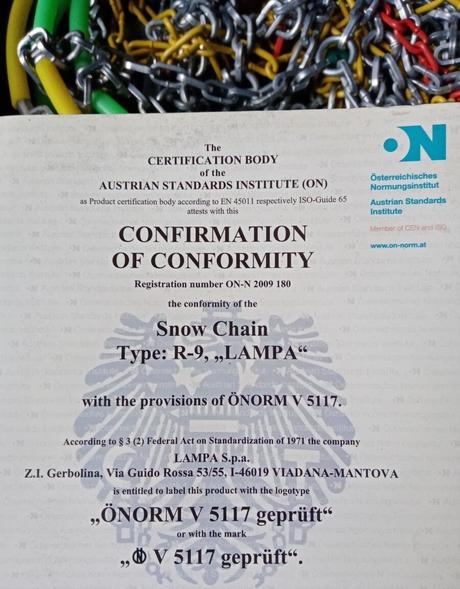 Snehové reťaze r-9 lampa, 