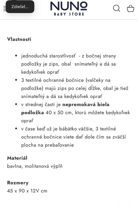 Prebaľovacia podložka na komodu, 