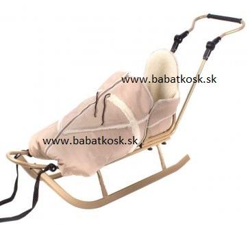 Detské sánky + strieška + fusak bežové polohovatel,