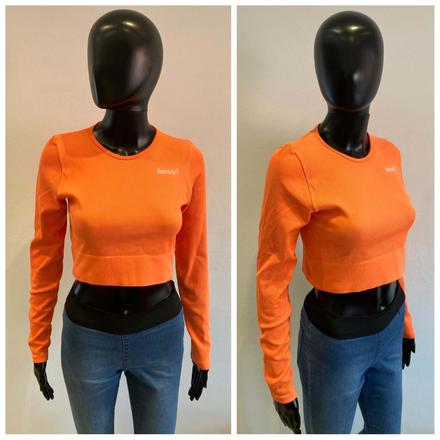 Dámske crop top tričko neónovo oranžové, s