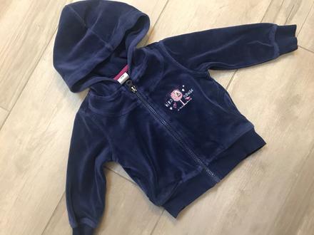 Zamatová mikinka s vtáčikmi, 74