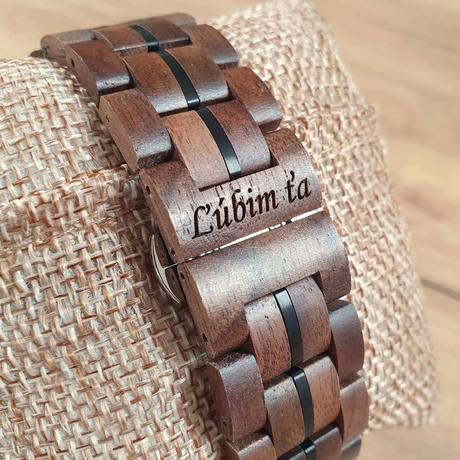 Drevené hodinky majestic black,