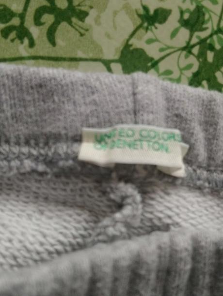 Detské sivé tepláčiky s vreckom, benetton 62-68 cm, benetton,68