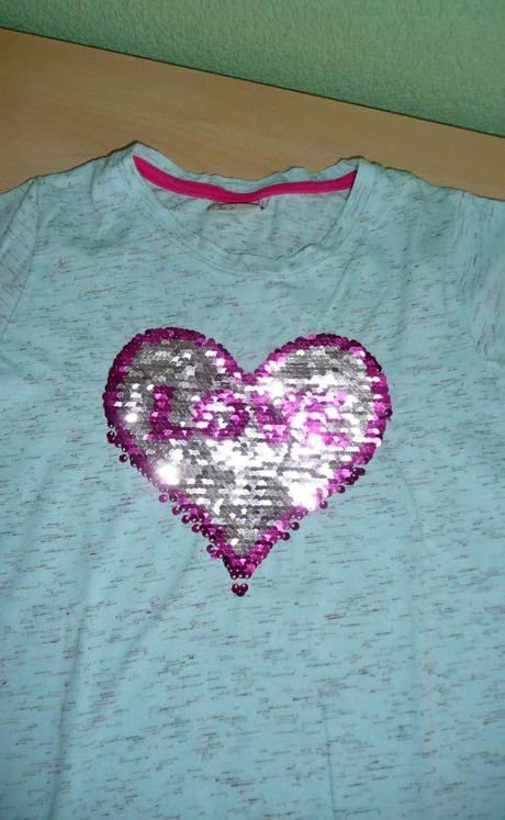 Tričko s pretáčacími flitrami srdce, 134