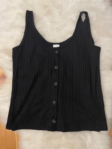 Cierne tielko s gombikami, h&m,s