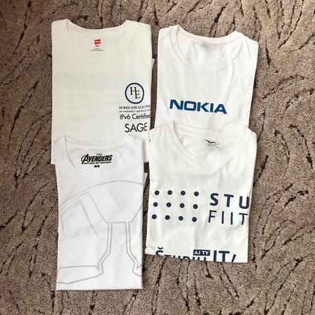 3 biele tričká s/m, s