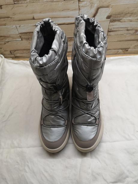 Geox 38 - dámske strieborné snehule s membránou, geox,38