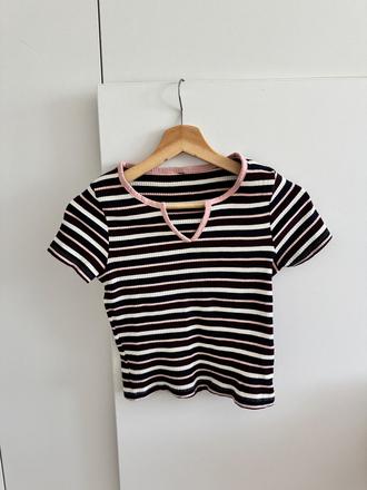 Pasikovane tričko, h&m,s