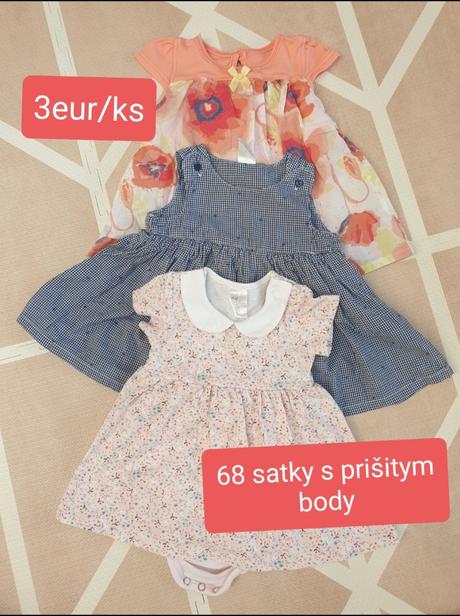 Šatky s bodyčkom, h&m,68