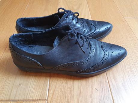 Baťa čierne kožené poltopánky, baťa,38