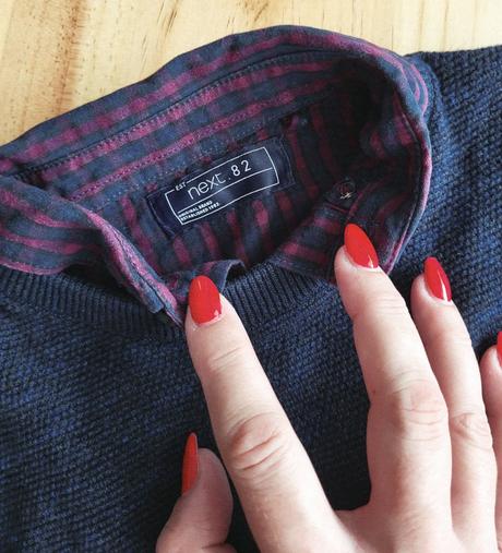 Pulóver s košeľovou vsadkou next 110 na 5 rokov, next,110