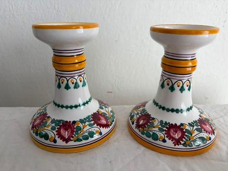Svietniky ludove modra keramika folk ludovy motiv,
