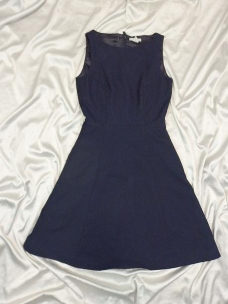 Kvalitné tmavomodré šaty, h&m,34