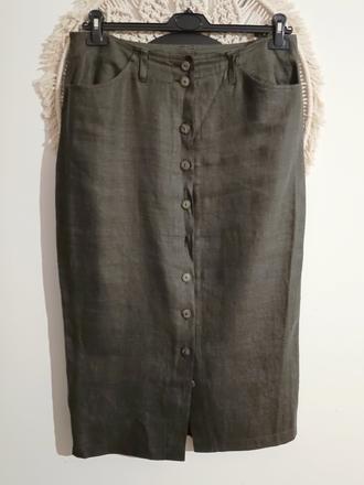 Ľanová midi sukňa luis london, xl