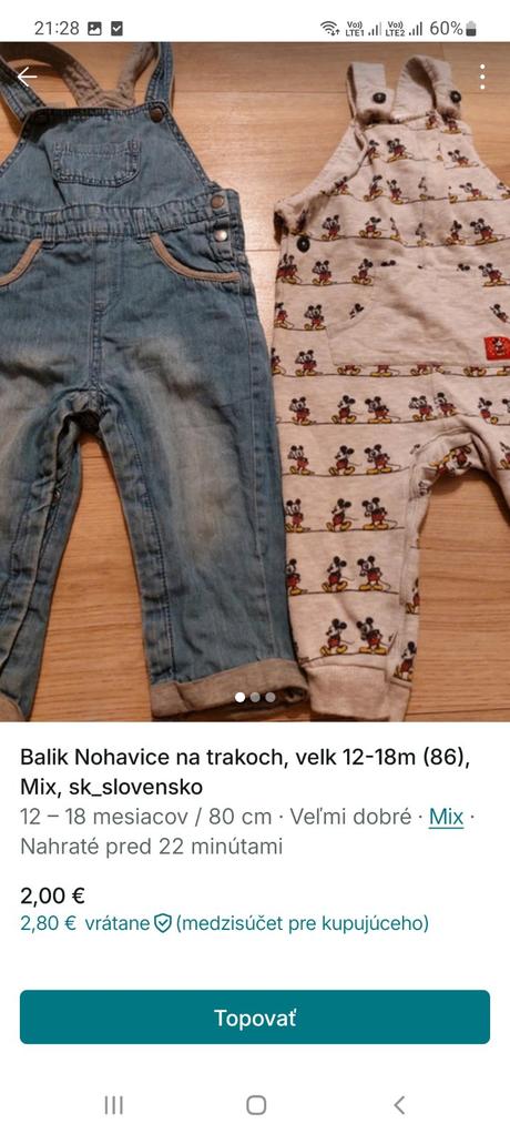 Balík oblečenia velk. 12-18m 86, 86–98