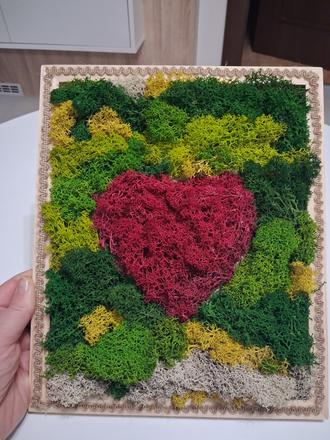 Machový obraz srdce, 