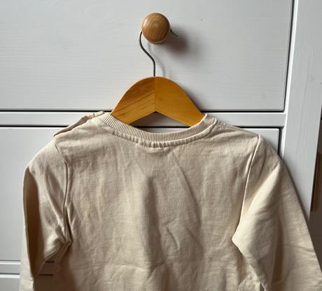 Béžová unisex bavlnená mikina, 98, 98