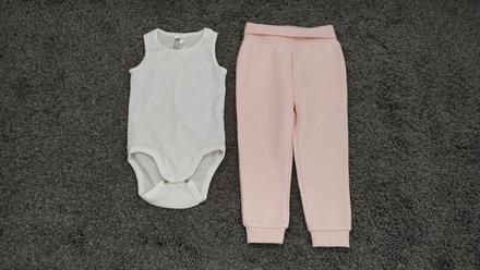 Tielko h&m + zateplené tepláčiky, h&m,86