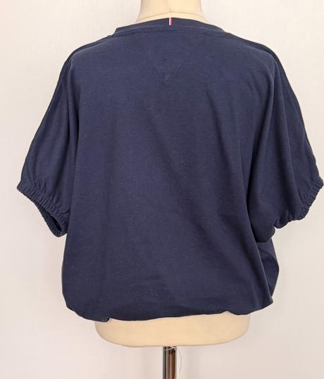 Tommy hilfiger dievčenské tmavomodré tričko s puf, tommy hilfiger,152