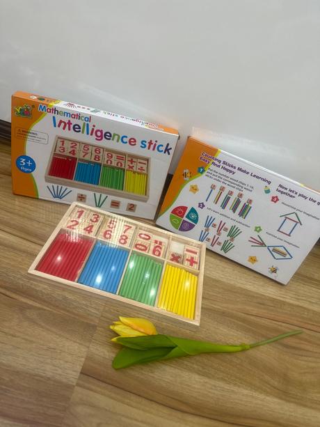 Drvené čísla montessori set 65ks,