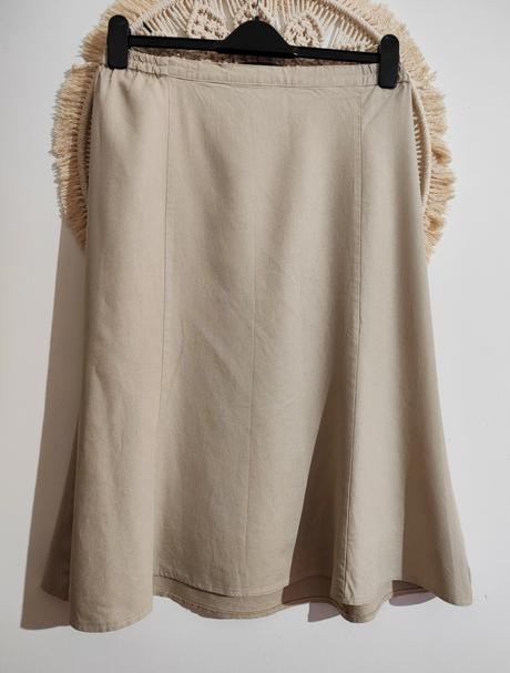 Midi sukňa s ľanom, lady ann,xl