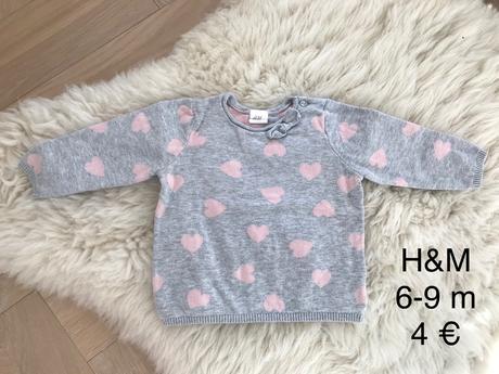 Pulóver so srdiečkami, h&m,74