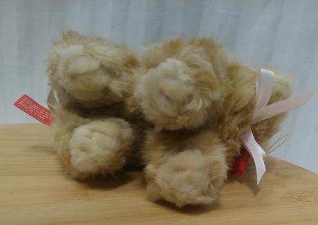 Plyšová hnedá mačka so srdiečkom, pia pia, 19 cm, 