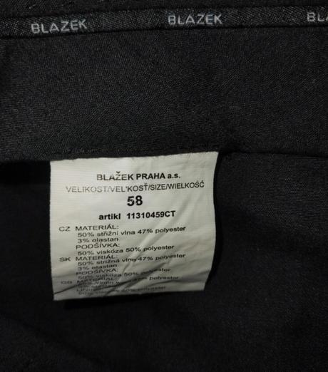 Pánske nohavice 58 číslo, znak blažek,možný darček, 56