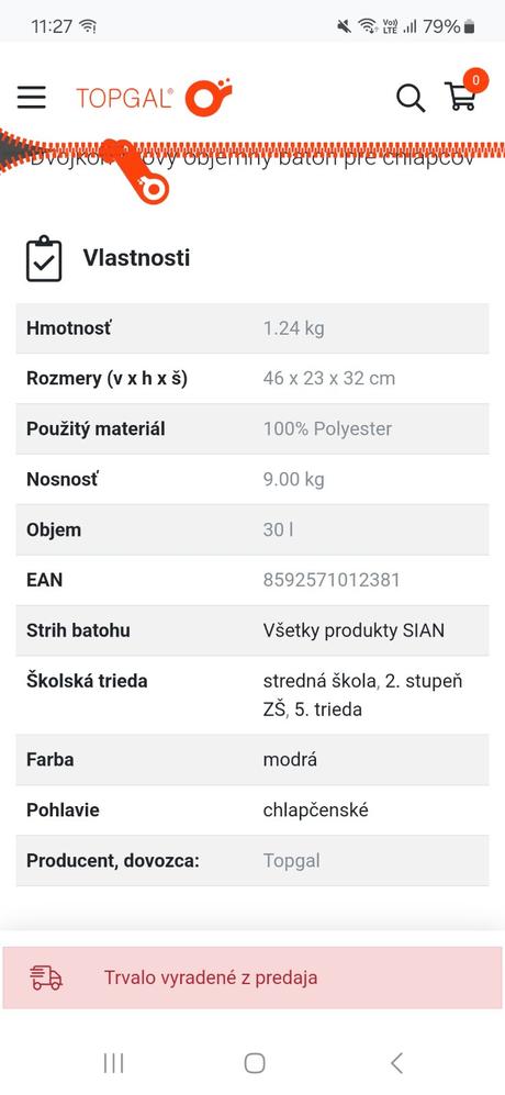 Dvojkomorový školský chlapčenský batoh topgal, 