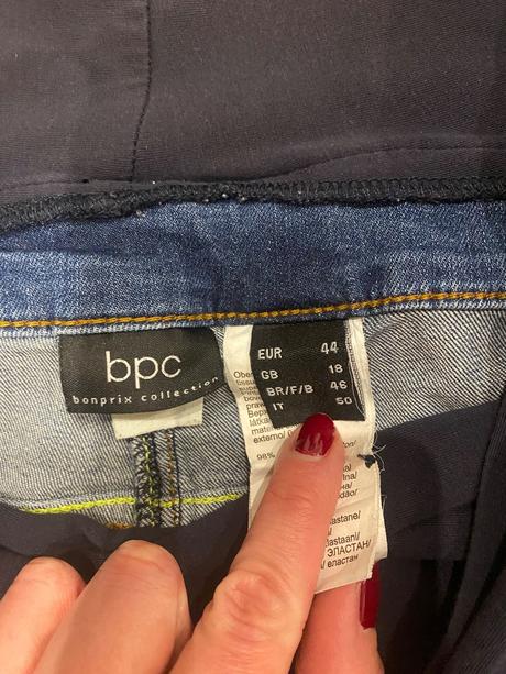 Tehotenské rifle, bonprix,xxl