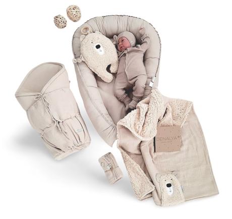 Sada do detskej postieľky béžová, šírka (cm): 65,dĺžka (cm): 90