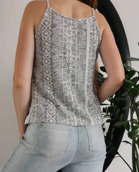 Vzorovaný top s čipkou, new look,m