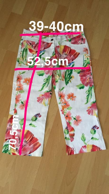 Dámske elgantné trojštvrťové nohavice s kvietkami, m