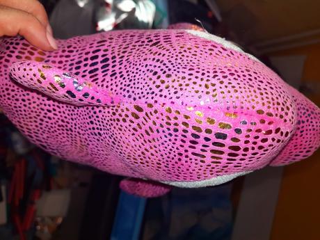 Lesklý ružový plyšový delfín ty plyšák,